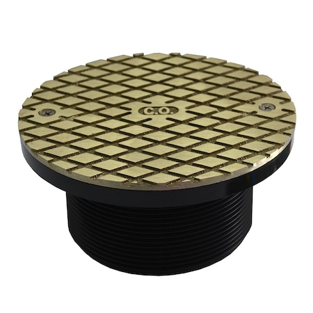 Jones Stephens 4in. ABS Cleanout Spud with 6in. Nickel Bronze Round Cover D57916